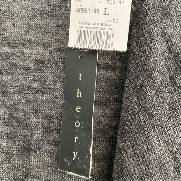 Theory Maternity Cardigan Slouchy Large Wool Charcoal Gray - Picture 7 of 9